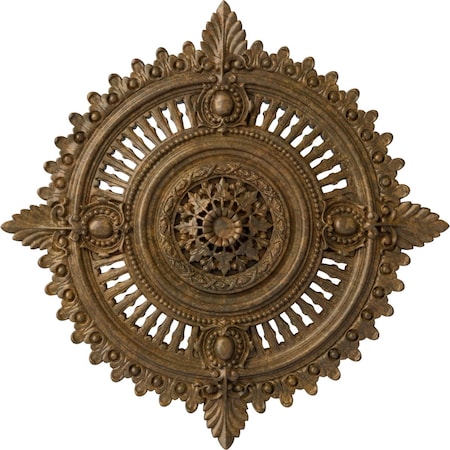 Ekena Millwork Haylynn Ceiling Medallion (Fits Canopies up to 1 1/4"), 29 1/8"OD x 1 1/4"ID x 4"P, Rubbed Bronze CM29HYRZS